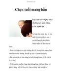 Chọn tuổi mang bầu