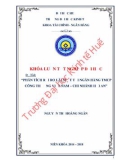 Khóa luận tốt nghiệp Tài chính Ngân hàng: Phân tích rủi ro lãi suất tại Ngân hàng TMCP Công Thương Việt Nam – Chi nhánh Hội An