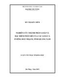 Luận văn Thạc sĩ Khoa học: Nghiên cứu thành phần loài và đặc điểm phân bố của các loài cá ở sông Bàn Thạch, tỉnh Quảng Nam