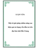 Luận văn đề tài: Một số giải pháp nhằm nâng cao hiệu quả sử dụng vốn đầu tư trên địa bàn tỉnh Bắc Giang