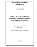 Luận văn Thạc sĩ Kinh tế chính trị: Năng lực cạnh tranh của nông sản xuất khẩu Việt Nam - Thực trạng và giải pháp