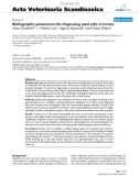 Báo cáo khoa học: Radiographic parameters for diagnosing sand colic in horses