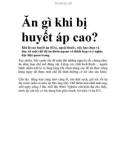 Ăn gì khi bị huyết áp cao?