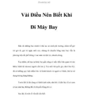 Vài Điều Bạn Nên Biết Khi Đi Máy Bay