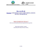 Báo cáo nghiên cứu nông nghiệp NUÔI THÂM CANH CÁ BIỂN TRONG AO BẰNG MƯƠNG NỔI - BÁO CÁO 2&4 
