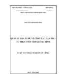 Luận văn Thạc sĩ Quản lý công: Quản lý nhà nước về công tác dân tộc - Từ thực tiễn tỉnh Quảng Bình