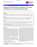 Báo cáo y học: Pulmonary hemodynamic responses to in utero ventilation in very immature fetal sheep