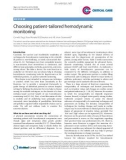 Báo cáo y học: Choosing patient-tailored hemodynamic monitoring