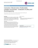 Báo cáo y học: Correction: Clinical review: Prothrombin complex concentrates - evaluation of safety and thrombogenicity