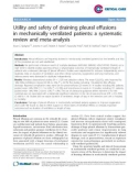 Báo cáo y học: Utility and safety of draining pleural effusions in mechanically ventilated patients: a systematic review and meta-analysis