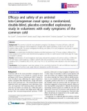 Báo cáo y học: Efficacy and safety of an antiviral Iota-Carrageenan nasal spray: a randomized, double-blind, placebo-controlled exploratory study in volunteers with early symptoms of the common cold