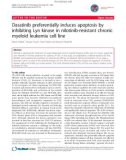 Báo cáo y học: Dasatinib preferentially induces apoptosis by inhibiting Lyn kinase in nilotinib-resistant chronic myeloid leukemia cell line