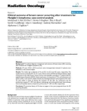 Báo cáo khoa học: Clinical outcome of breast cancer occurring after treatment for Hodgkin's lymphoma: case-control analysis