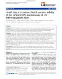 báo cáo khoa học: Health status in routine clinical practice: validity of the clinical COPD questionnaire at the individual patient level