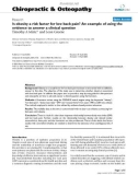 Báo cáo y học: Is obesity a risk factor for low back pain? An example of using the evidence to answer a clinical question