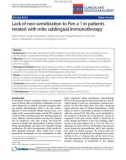 Báo cáo y học: Lack of neo-sensitization to Pen a 1 in patients treated with mite sublingual immunotherapy