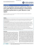 Báo cáo y học: Lack of correlation between pulmonary disease and cystic fibrosis transmembrane conductance regulator dysfunction in cystic fibrosis: a case report