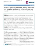 Báo cáo y học: Long-term outcome in medical patients aged 80 or over following admission to an intensive care unit