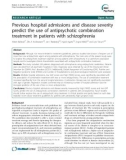 Báo cáo y học: Previous hospital admissions and disease severity predict the use of antipsychotic combination treatment in patients with schizophrenia