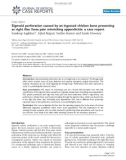 Báo cáo y học: Sigmoid perforation caused by an ingested chicken bone presenting as right iliac fossa pain mimicking appendicitis: a case report