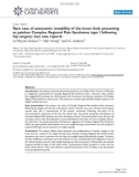 Báo cáo y học: Rare case of autonomic instability of the lower limb presenting as painless Complex Regional Pain Syndrome type I following hip surgery: two cas