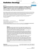 Báo cáo khoa học: Standard fractionation intensity modulated radiation therapy (IMRT) of primary and recurrent glioblastoma multiforme