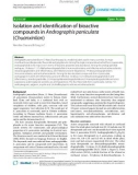 Báo cáo y học: Isolation and identification of bioactive compounds in Andrographis paniculata (Chuanxinlian)