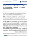 Báo cáo y học: Can choices between alternative hip prostheses be evidence based? a review of the economic evaluation literature