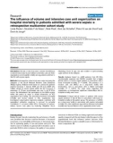 Báo cáo khoa học: The influence of volume and intensive care unit organization on hospital mortality in patients admitted with severe sepsis: a retrospective multicentre cohort study