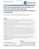 Báo cáo y học: Effect of dexmedetomidine versus lorazepam on outcome in patients with sepsis: an a priori-designed analysis of the MENDS randomized controlled trial