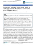 Báo cáo y học: Outcome of open and endovascular repair in acute type B aortic dissection: a retrospective and observational study