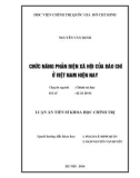 Luận án Tiến sĩ Khoa học chính trị: Chức năng phản biện xã hội của báo chí ở Việt Nam hiện nay