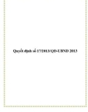 Quyết định số 17/2013/QĐ-UBND 2013