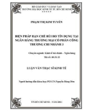 Luận văn Thạc sĩ Kinh tế: Biện pháp hạn chế rủi ro tín dụng tại Ngân hàng Thương mại cổ phần Công Thương chi nhánh 3