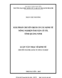 Luận văn Thạc sĩ Quản lý kinh tế: Giải pháp chuyển dịch cơ cấu kinh tế nông nghiệp ở huyện Cô Tô, tỉnh Quảng Ninh