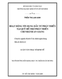 Luận văn Thạc sĩ Kinh tế: Hoạt động tín dụng đầu tư phát triển tại quỹ hỗ trợ phát triển chi nhánh An Giang