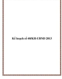 Kế hoạch số 40/KH-UBND 2013