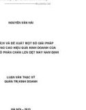 Luận văn Thạc sĩ Quản trị kinh doanh: Phân tích và đề xuất một số giải pháp nhằm nâng cao hiệu quả kinh doanh của Công ty cổ phần Chăn len-Dệt may Nam Định