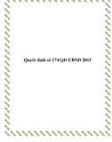 Quyết định số 274/QĐ-UBND 2013