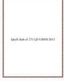 Quyết định số 271/QĐ-UBND 2013