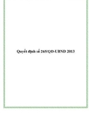 Quyết định số 265/QĐ-UBND 2013