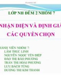 Đề tài: Nhận diện và định giá các quyền chọn