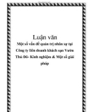 Luận văn: Một số vấn đề quản trị nhân sự tại Công ty liên doanh khách sạn Vườn Thủ Đô- Kinh nghiệm & Một số giải pháp