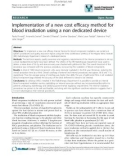 báo cáo khoa học: Implementation of a new cost efficacy method for blood irradiation using a non dedicated device