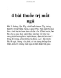 4 bài thuốc trị mất ngủ