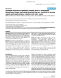 Báo cáo y học: One year mortality of patients treated with an emergency department based early goal directed therapy protocol for severe sepsis and septic shock: a before and after study