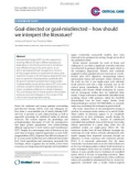 Báo cáo y học: Goal-directed or goal-misdirected – how should we interpret the literature