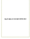 Quyết định số 1241/QĐ-UBND 2013