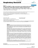 Báo cáo y học: Effects of CPAP on right ventricular myocardial performance index in obstructive sleep apnea patients without hypertension