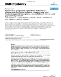 Báo cáo y học: Symptoms of epilepsy and organic brain dysfunctions in patients with acute, brief depression combined with other fluctuating psychiatric symptoms: a controlled study from an acute psychiatric department